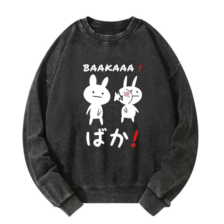 Anime Baka Manga Slap Washed Sweatshirt