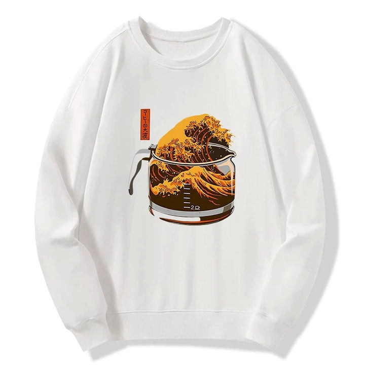 The Great Wave Of Coffee Japanese Sweatshirt