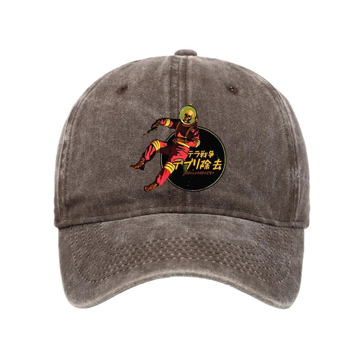 Skeleton Astronaut Washed Cap