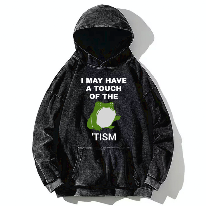 Funny Frog Flipping The Bird Washed Hoodie