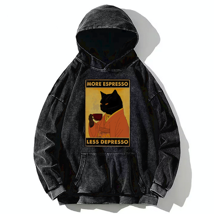 Increase Espresso Decrease Distress Washed Hoodie