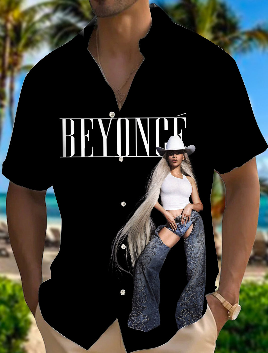 Beyoncé Minimalist Print Men's Short Sleeve Shirts