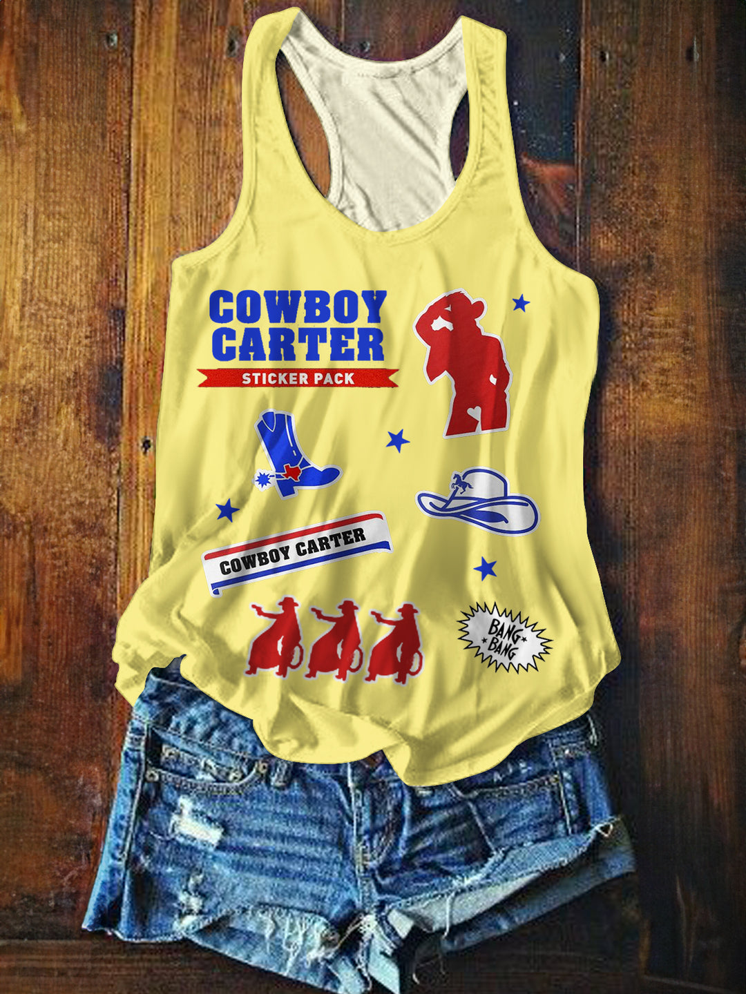 Beyonce Cowboy Carter Vintage Printed Casual Tank Top