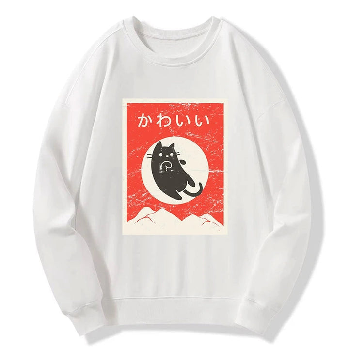 Cute Black Cat Japanese Sweatshirt