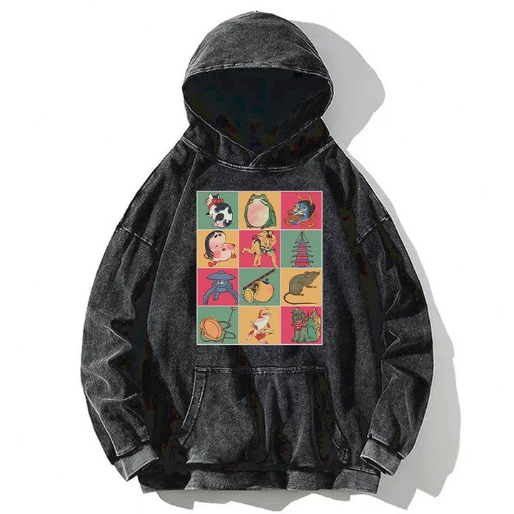 Japanese Characteristic Goods Washed Hoodie