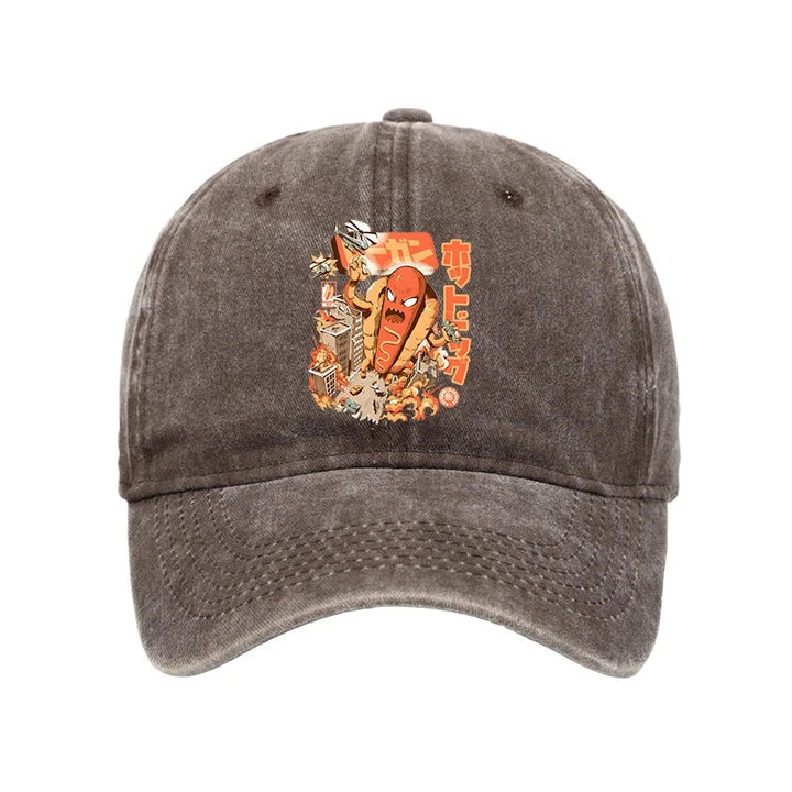Great Hot Dog Kaiju Japanese Washed Cap