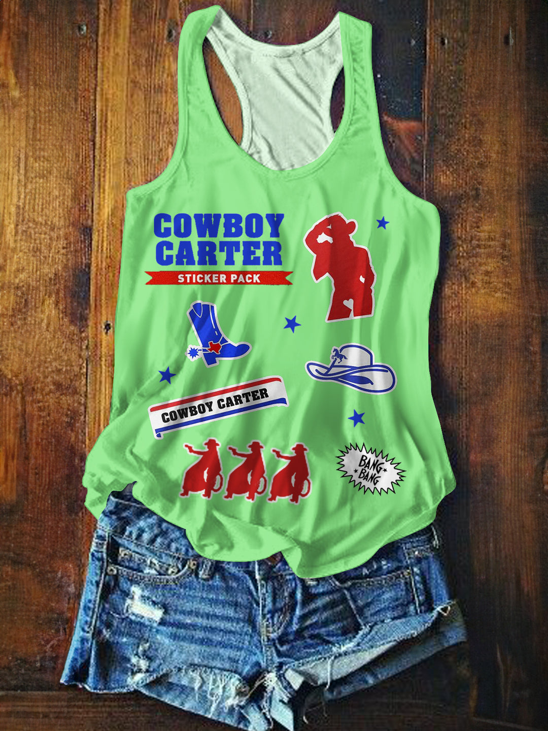 Beyonce Cowboy Carter Vintage Printed Casual Tank Top
