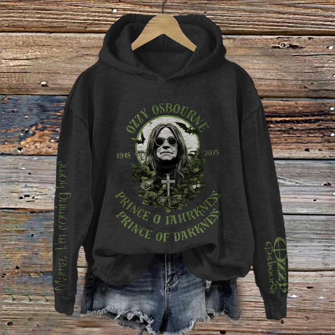 Ozzy Osbourne Print Long Sleeve Printed Hoodie