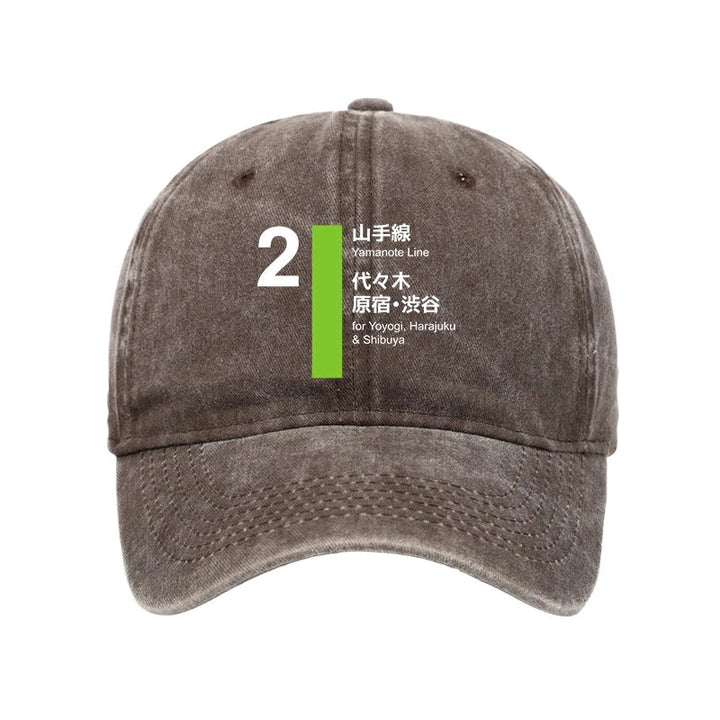 Yamanote Line Shibuya And Harajuku Washed Cap