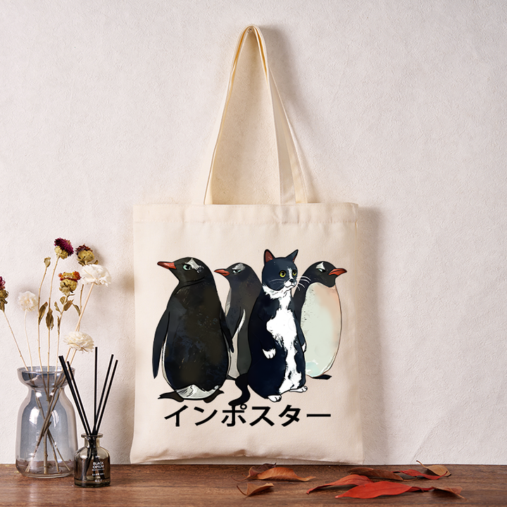 Imposter Among Penguins Tote Bag