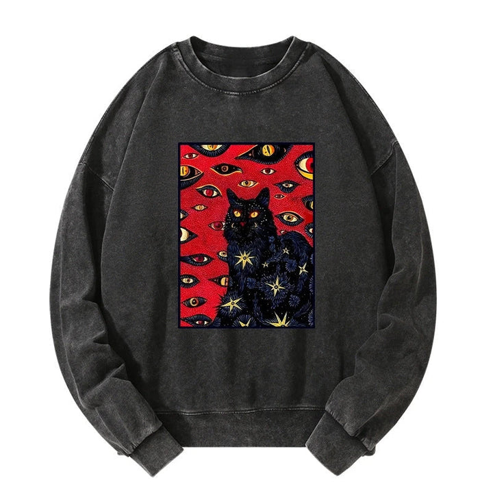 Mysterious Cat Washed Sweatshirt