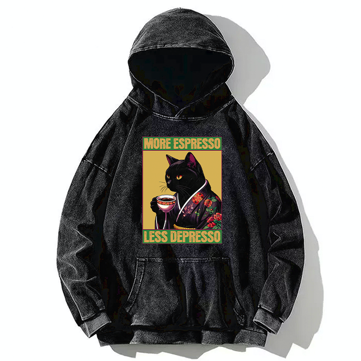 Up Caffeine Down Depression Washed Hoodie