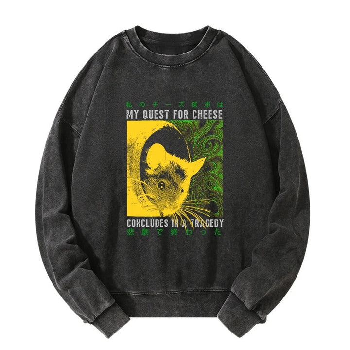 Mouse Has A Passion For Cheese Washed Sweatshirt