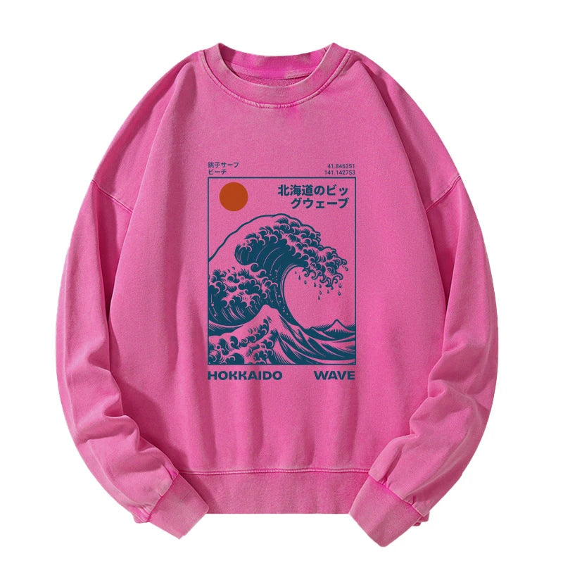 Hokkaido Wave Japan Washed Sweatshirt