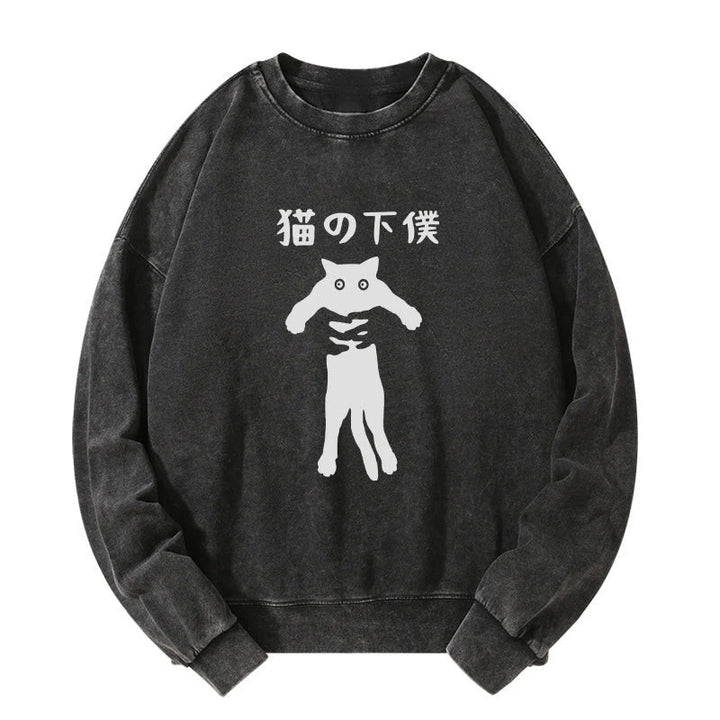 Cat Servant Japanese Washed Sweatshirt