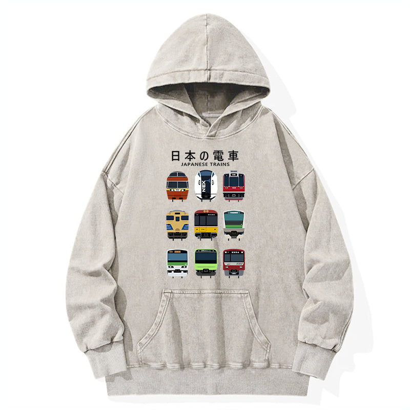 Japanese Train Collection Washed Hoodie