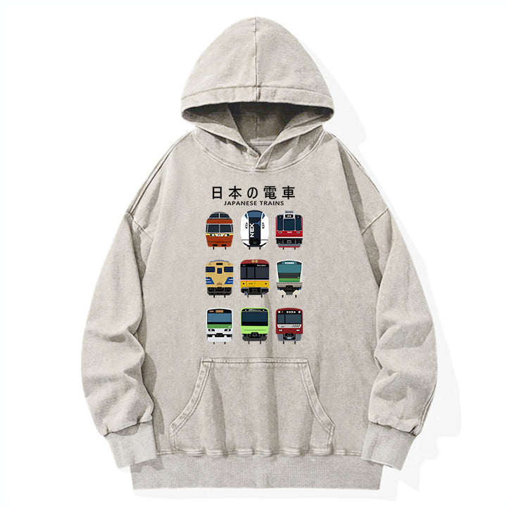 Japanese Train Collection Washed Hoodie