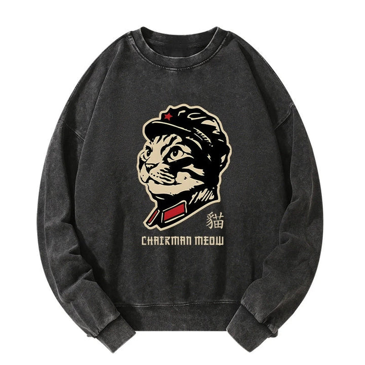 Chinese Spirit Cat Washed Sweatshirt