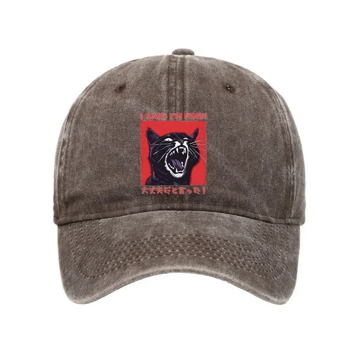 Angry Cat Japan Washed Cap