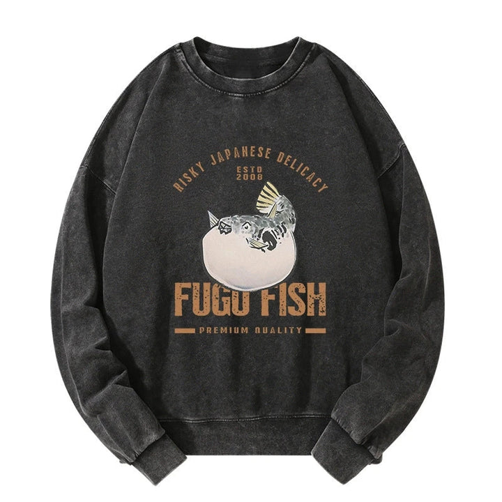 Fugu Fish Japanese Washed Sweatshirt