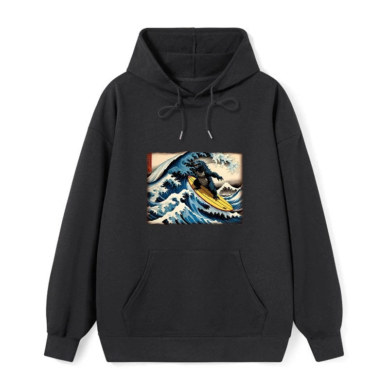 Dinosaur Surfing Japanese Classic Hoodie