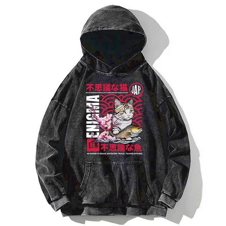 Magic Of Cats Sakura Washed Hoodie