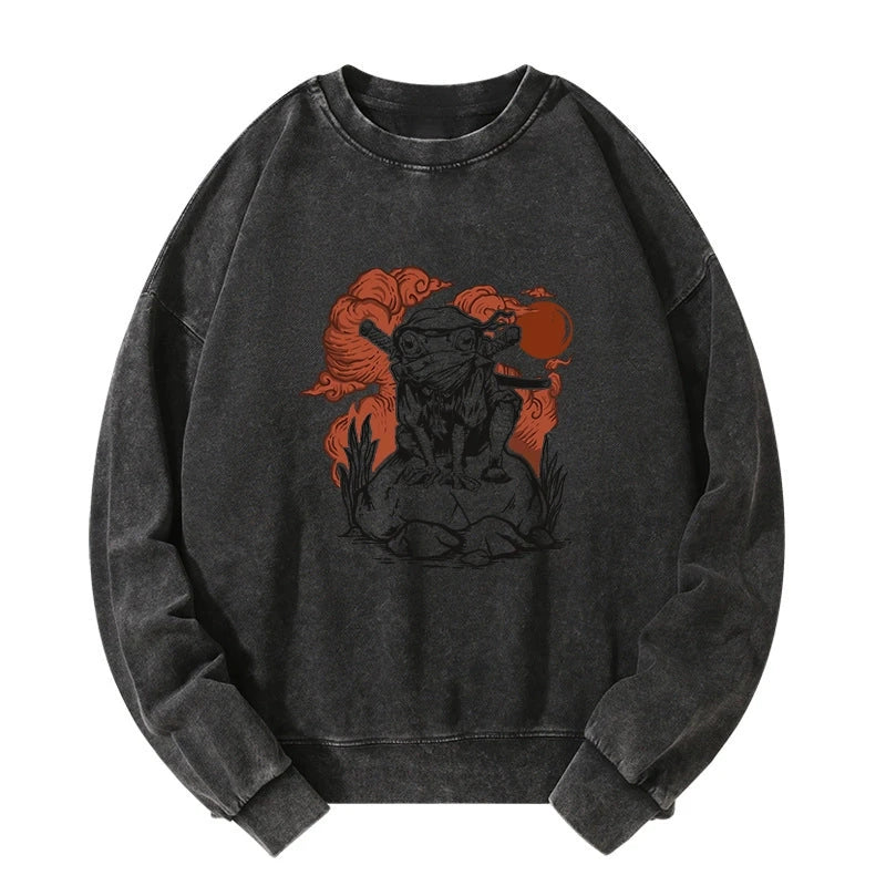 Ninja Frog Japanese Washed Sweatshirt