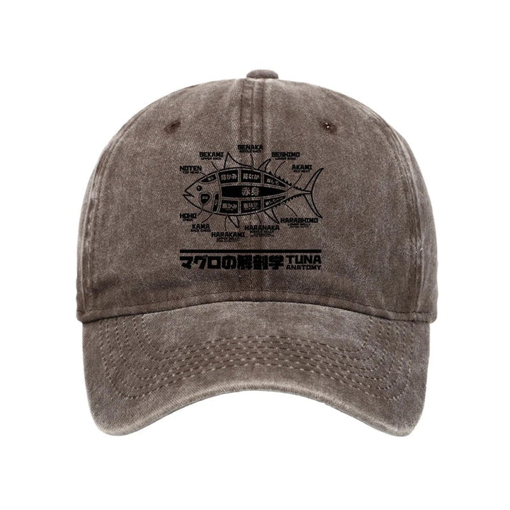 Tuna Dissection Map Japanese Washed Cap
