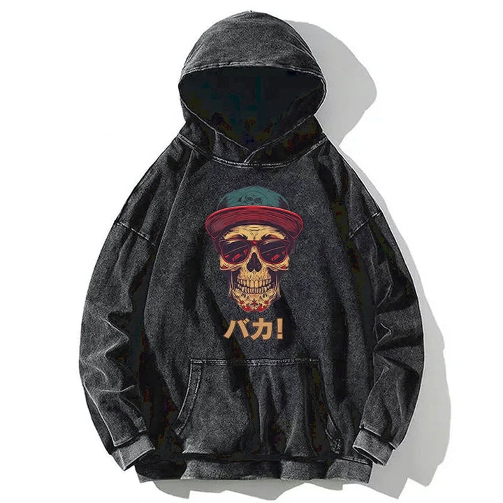 Fashion Skull Japanese Washed Hoodie