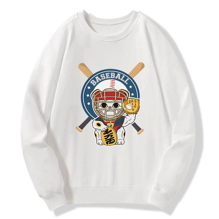 Janpaese Baseball Cat Sweatshirt