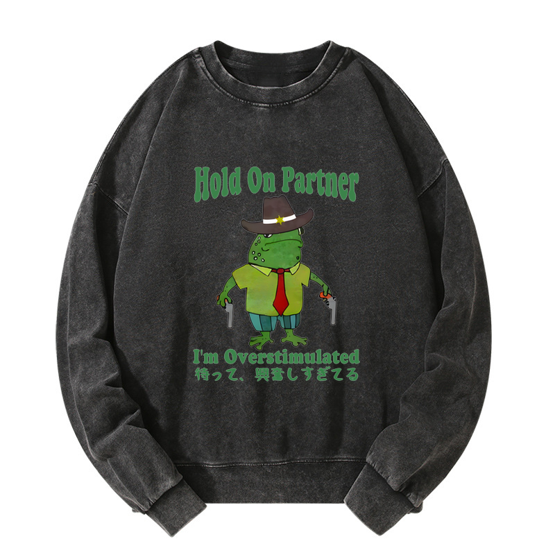 Wait I'm Too Excited Washed Sweatshirt