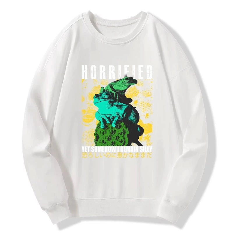 Horrified Two Frogs Funny Sweatshirt