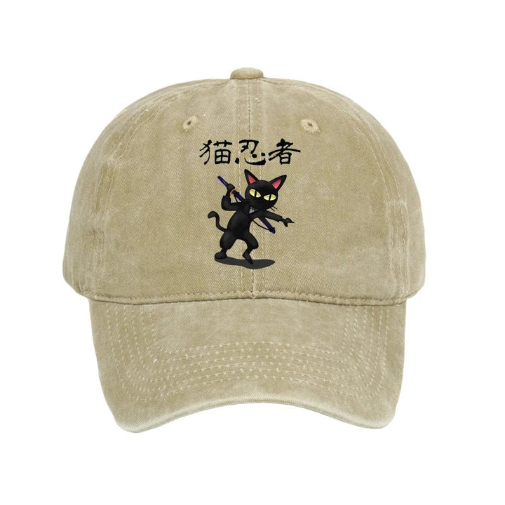 Ninja Cat Washed Cap
