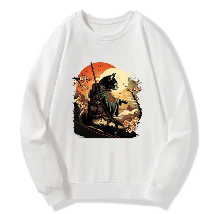 Cat Ninja Ukiyo-e Anime Style Samurai Sweatshirt