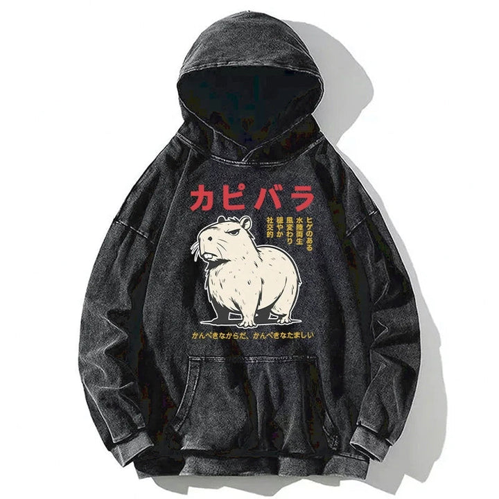Angry Capybara Japan Washed Hoodie