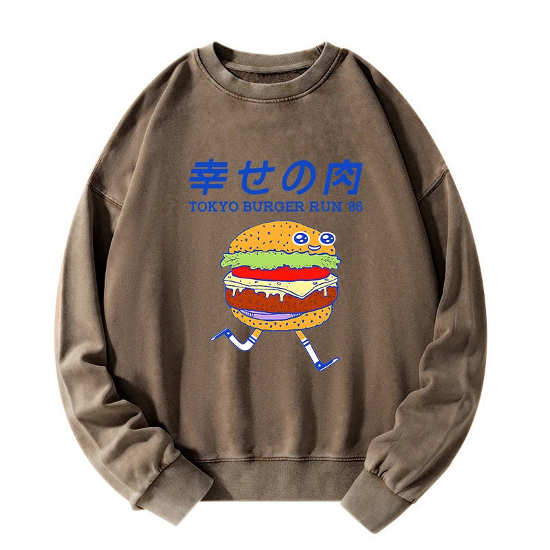 Tokyo Burger Run Japanese Washed Sweatshirt