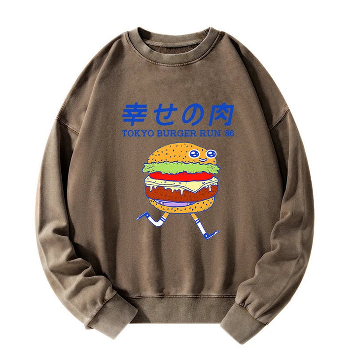 Tokyo Burger Run Japanese Washed Sweatshirt