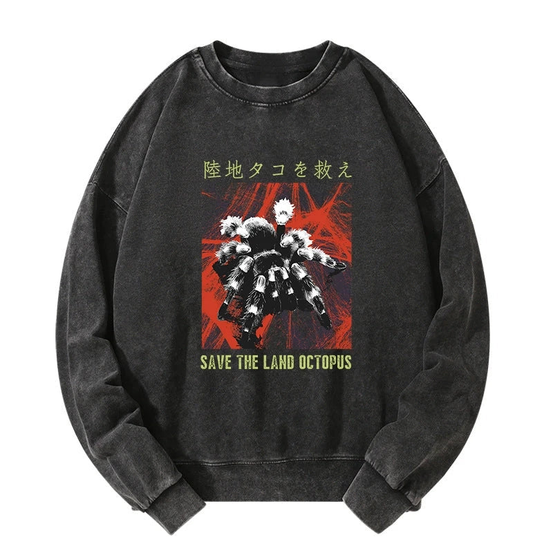 Real Scary Spiders Washed Sweatshirt