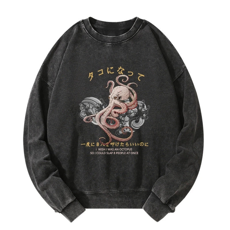 I Wish I Was An Octopus Washed Sweatshirt