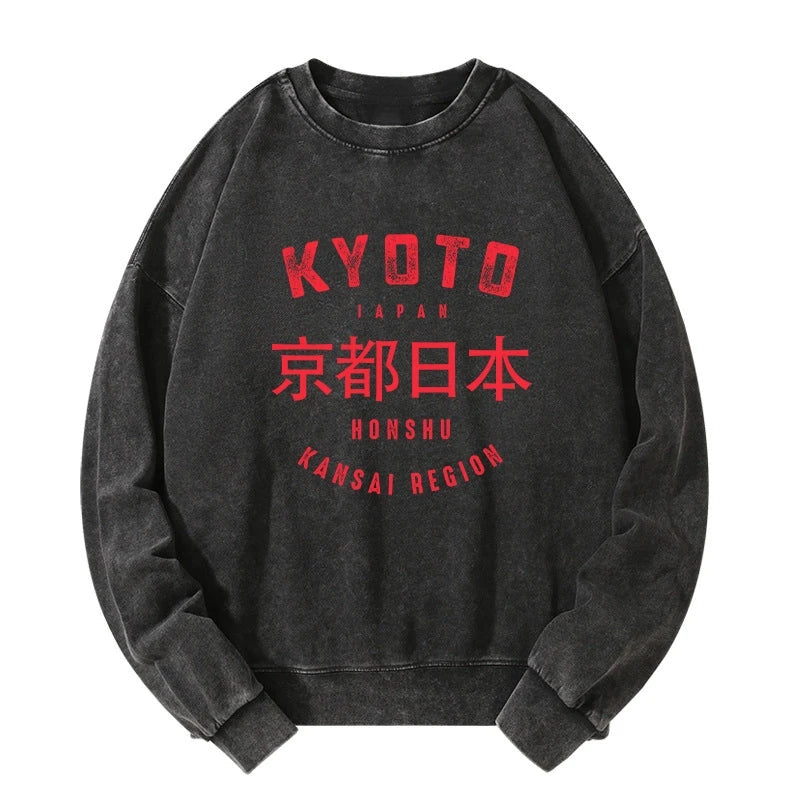 Kyoto City Japan Vintage Washed Sweatshirt