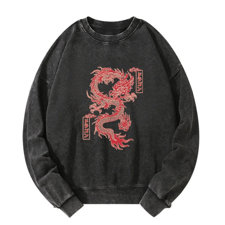 Dragon With Ball Totem Washed Sweatshirt