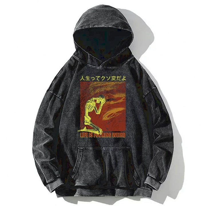 Skeleton Life is Fu Washed Hoodie