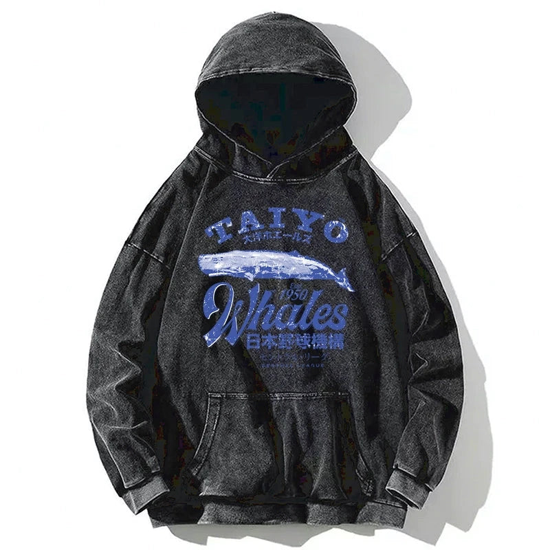 Japan Taiyo Whales Washed Hoodie