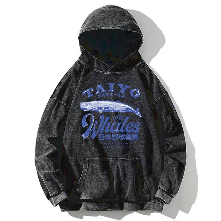 Japan Taiyo Whales Washed Hoodie