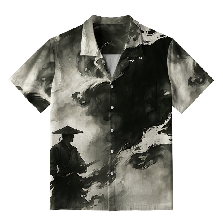 Samurai Amidst The Smoke Aloha Hawaiian Shirt