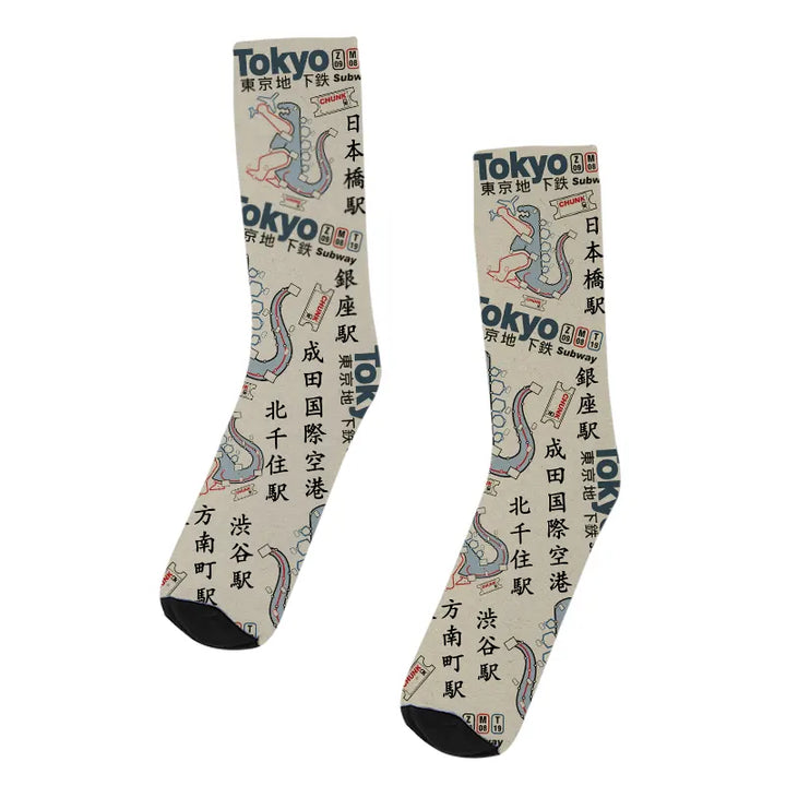 Funny Tokyo Subway Map Socks