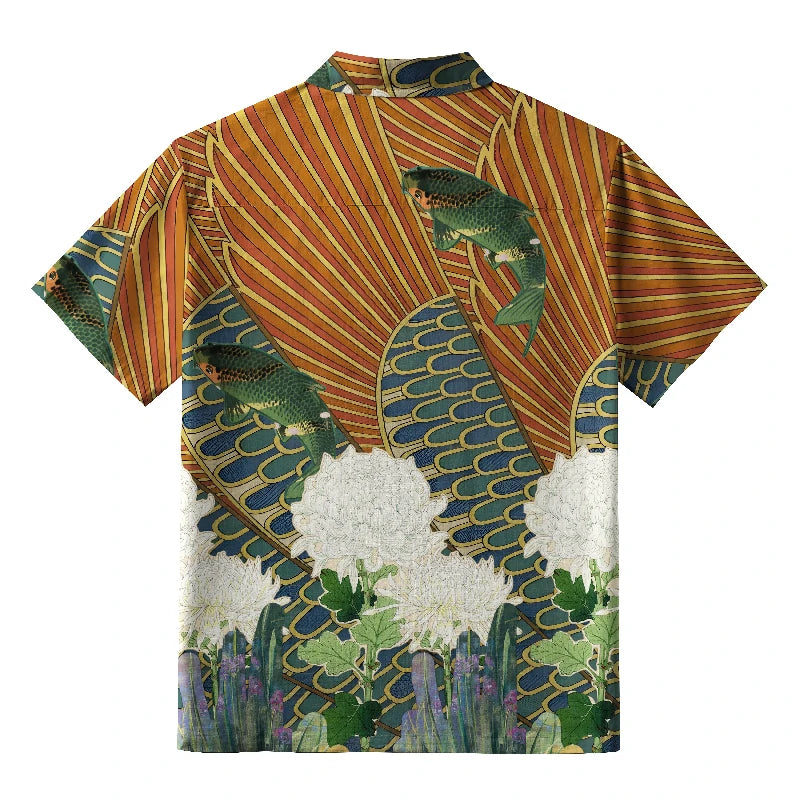 Geisha Among The Chrysanthemums Button-up Shirt