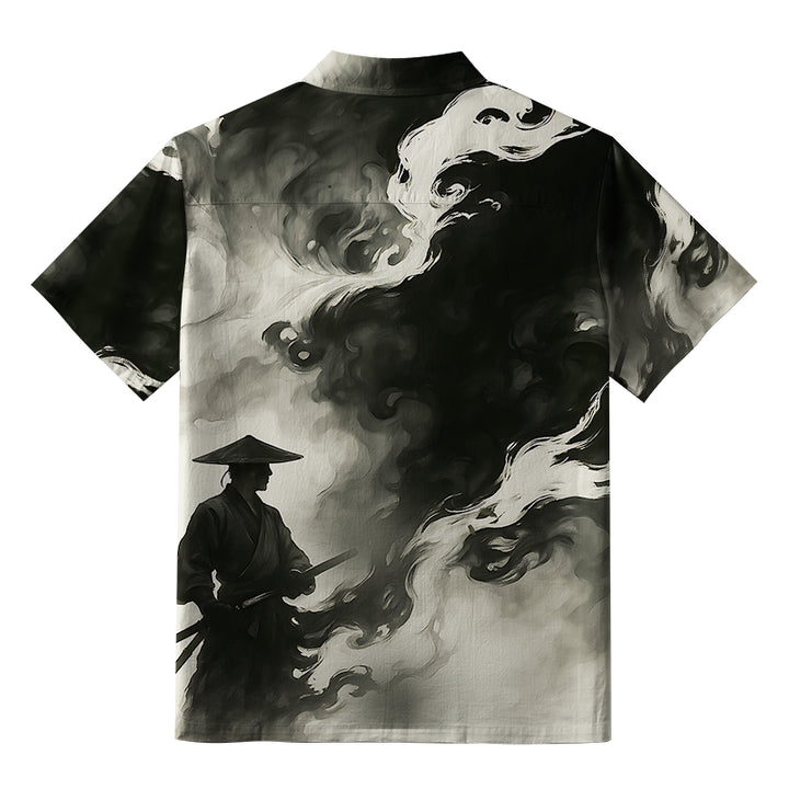Samurai Amidst The Smoke Button-up Shirt