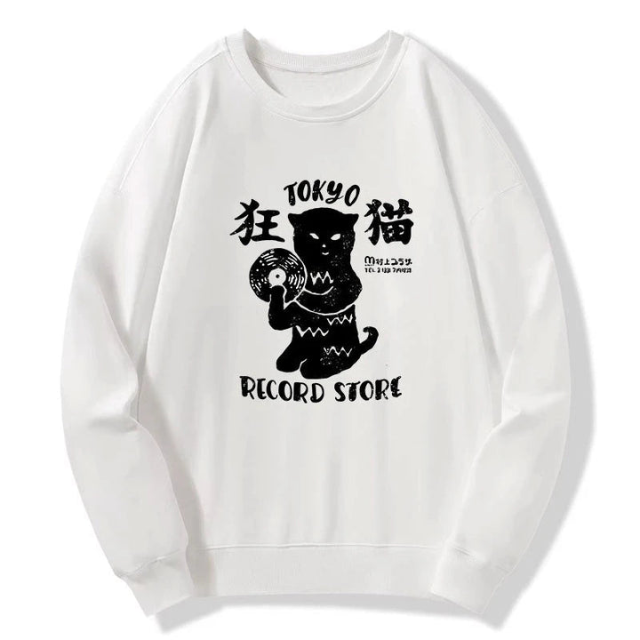 Tokyo Record Store Cat CD Sweatshirt