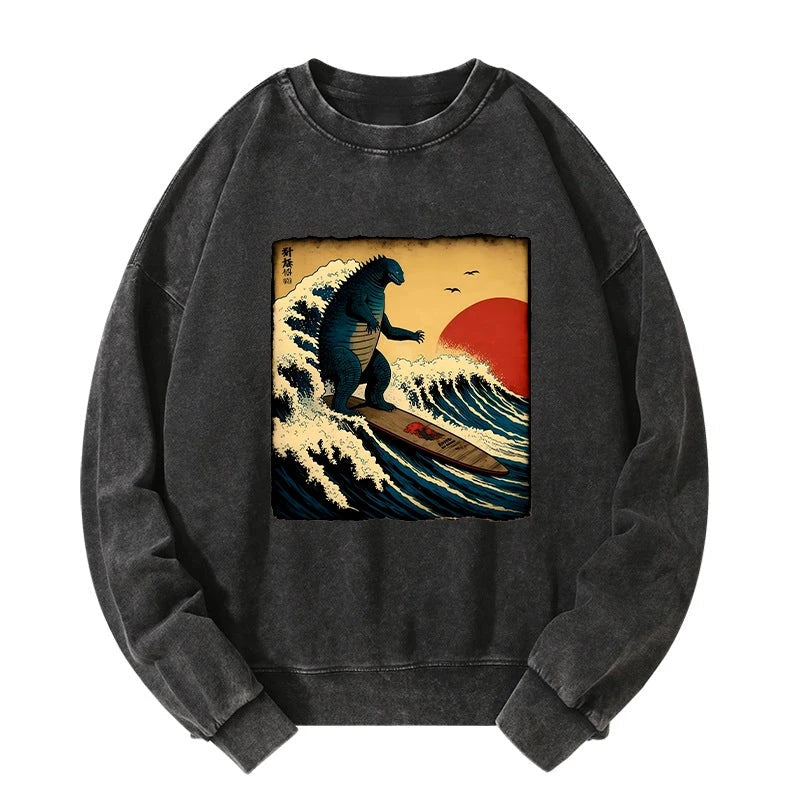 The Great Wave Washed Sweatshirt
